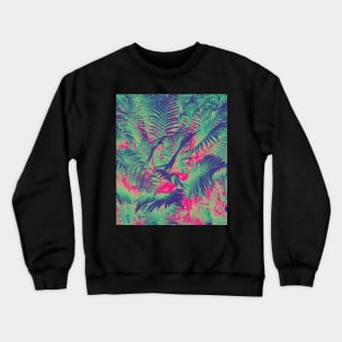 Colourful Summer Foliage Ferns - Dark Pink and Green Crewneck Sweatshirt